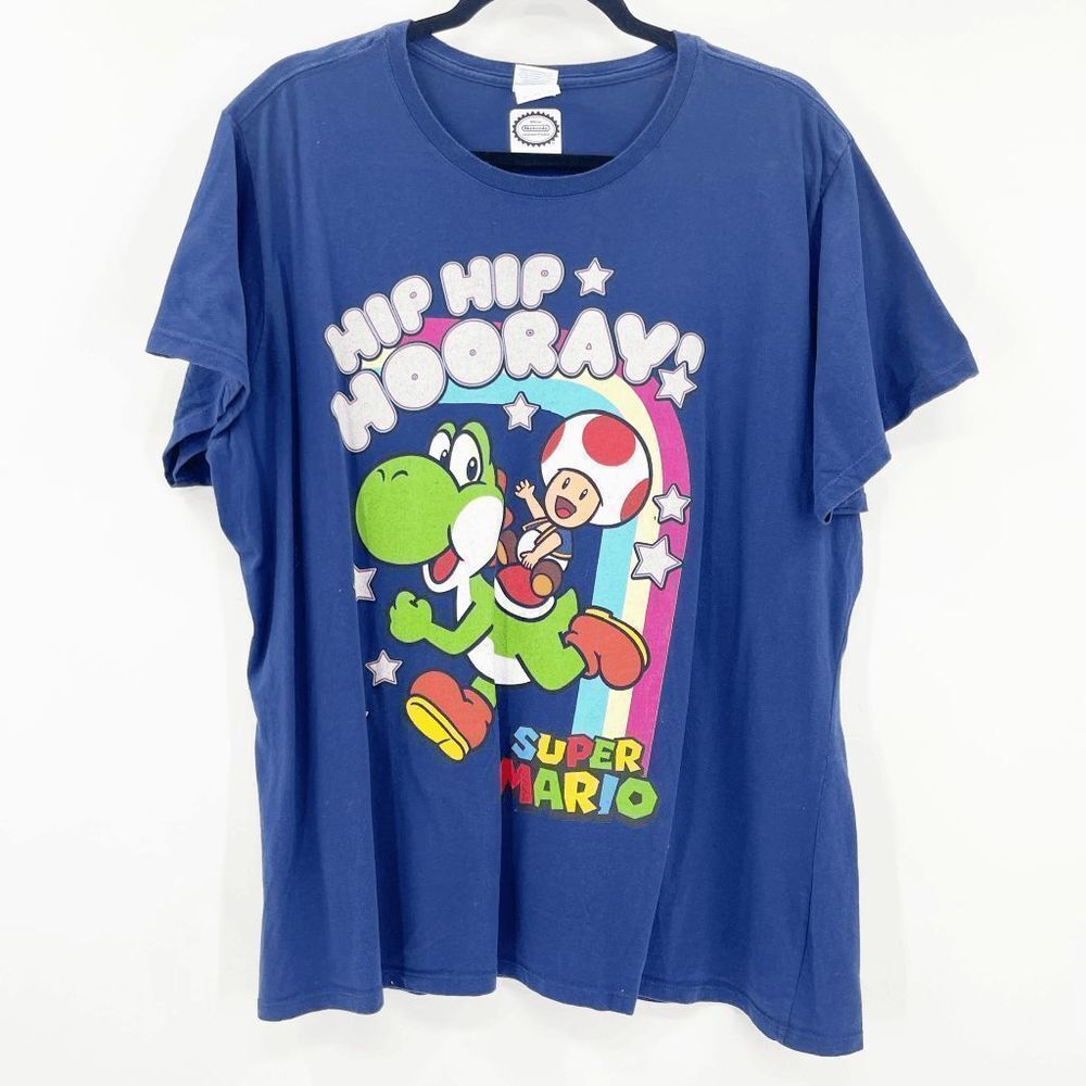 Nintendo Unisex Adult Blue Super Mario Graphic T‎ Shirt Size S